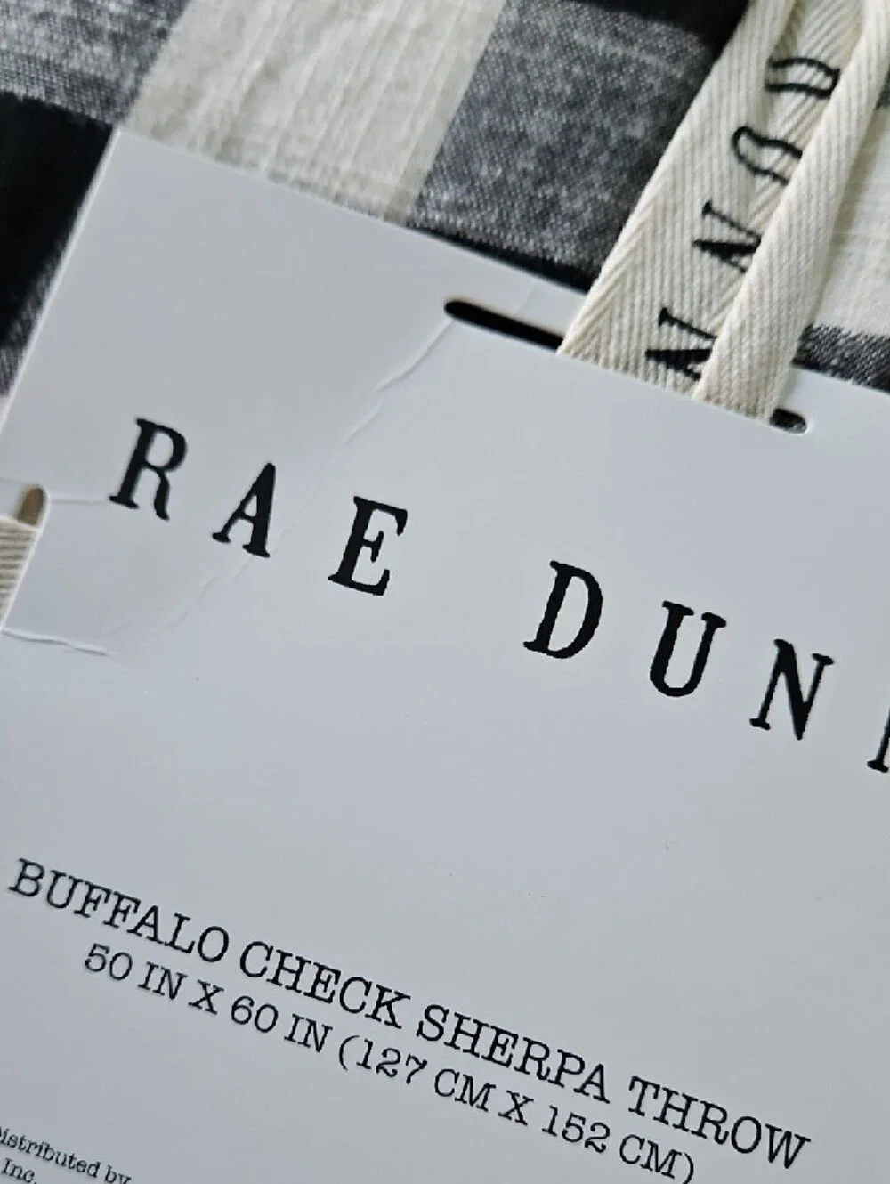 Rae Dunn Black & White Buffalo Check 